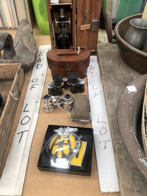 Lot 1018 - Leather cased Zeiss binoculars, opera glasses,...