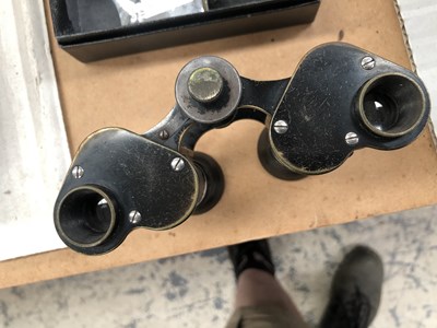Lot 1018 - Leather cased Zeiss binoculars, opera glasses,...