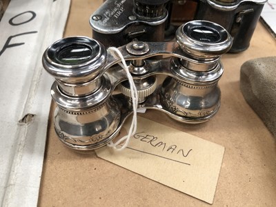 Lot 1018 - Leather cased Zeiss binoculars, opera glasses,...