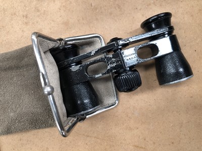 Lot 1018 - Leather cased Zeiss binoculars, opera glasses,...