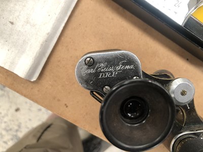 Lot 1018 - Leather cased Zeiss binoculars, opera glasses,...