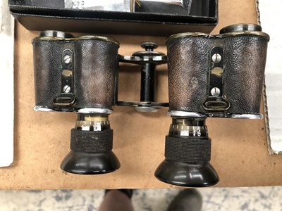 Lot 1018 - Leather cased Zeiss binoculars, opera glasses,...