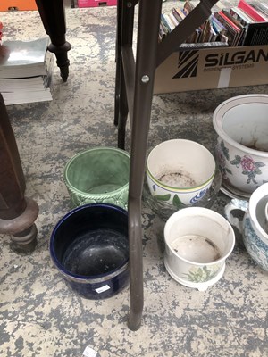 Lot 1021 - Planters, chamber pots, books and a brass...