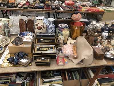 Lot 1027 - Cash boxes, a Caithness art glass vase, a soft...