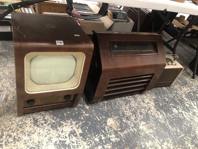 Lot 1127 - An Eveready radio, another in a mahogany case...