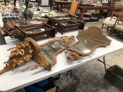 Lot 1140 - A pair of gilt gesso framed mirror backed wall...
