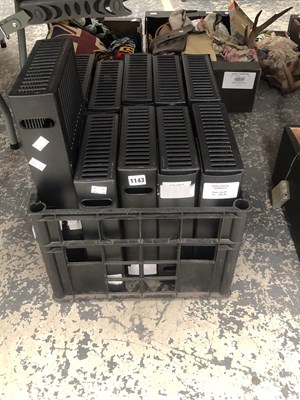 Lot 1143 - Ten black plastic magazine boxes