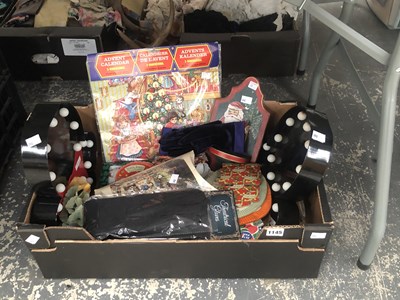 Lot 1145 - Christmas decorations, theatrical gloves, etc