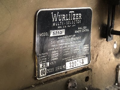 Lot 1031 - A table-top juke box selector 'Wurlitzer 200...