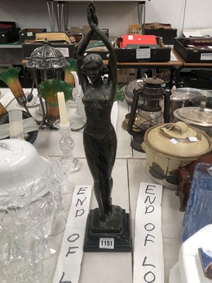 Lot 1151 - An Art Deco style bronze figure of a lady...