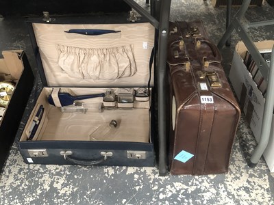Lot 1153 - A fitted vanity case with an extra silver...