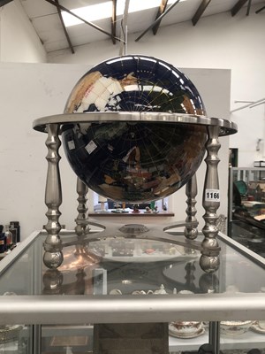 Lot 1166 - An enamel and stone inlaid terrestrial globe...
