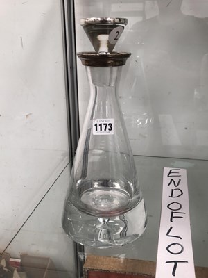 Lot 1173 - A silver mounted clear glass decanter