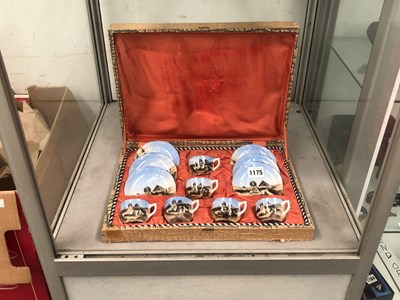 Lot 1175 - A cased Japanese porcelain set of six coffee...