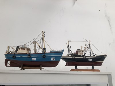 Lot 1187 - A scale model fishing boat together with a tug...