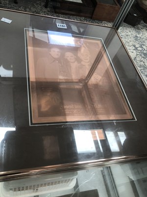 Lot 1191 - A framed presentation printing plaque to...