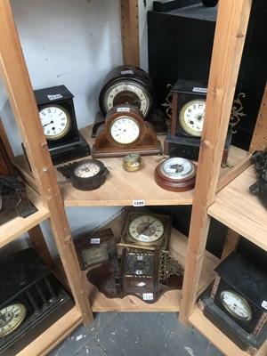 Lot 1200 - Five mantle clocks, two others, two wall...