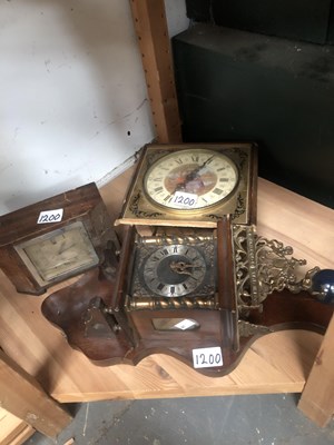 Lot 1200 - Five mantle clocks, two others, two wall...