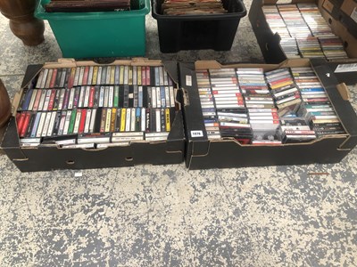 Lot 1076 - 2 boxes of music cassettes, approx 400 rock/pop