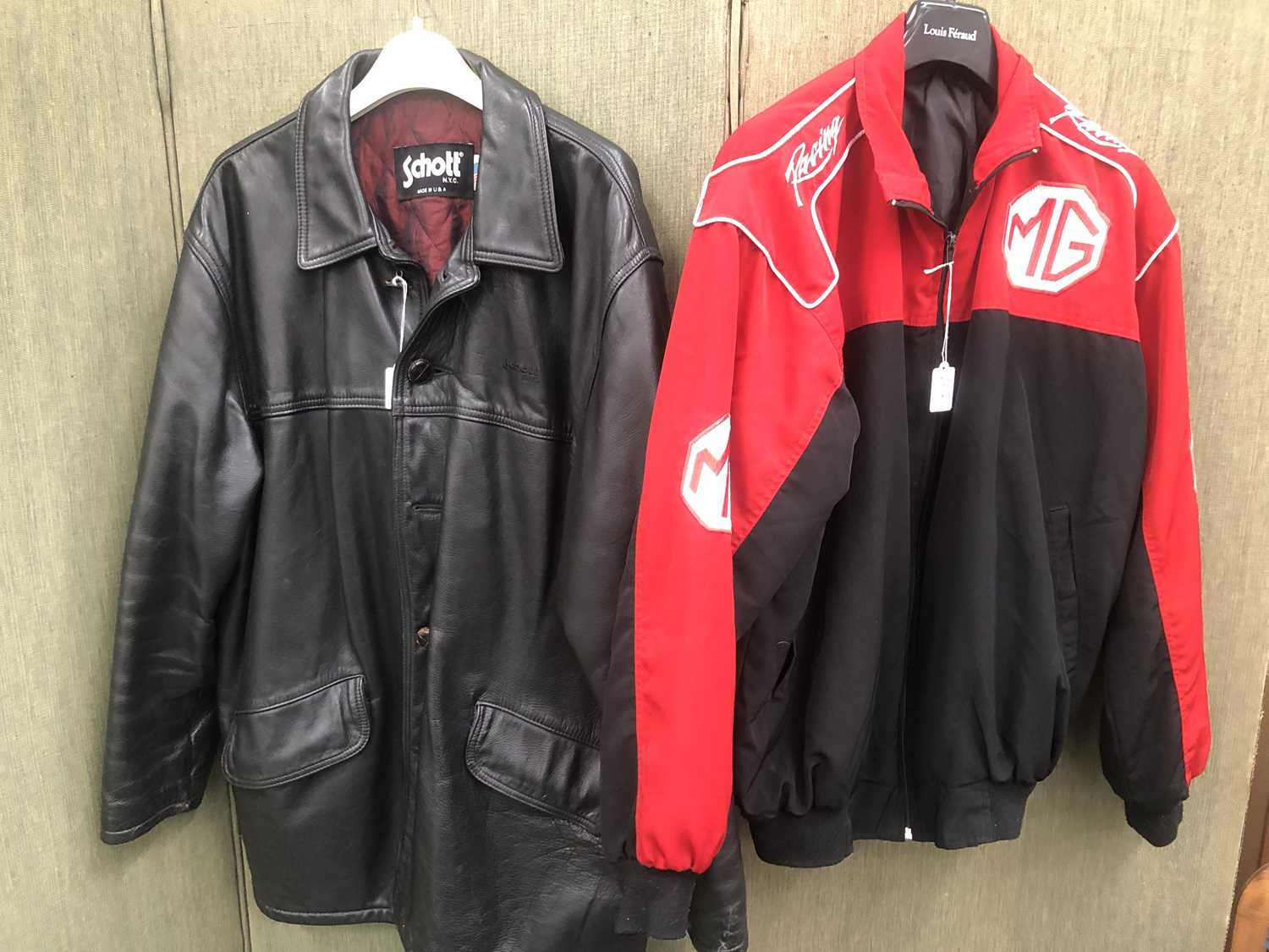 Lot 652 - A vintage MG Racing Red and Black jacket size...