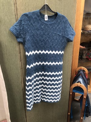 Lot 660 - Ladies clothing. A knitted blue short dress...