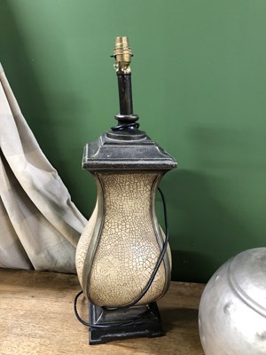 Lot 6 - Two table lamps, one aluminium and compressed...