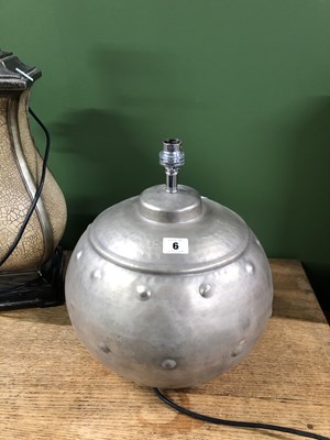 Lot 6 - Two table lamps, one aluminium and compressed...