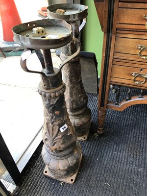 Lot 58 - A pair of baroque style metal table lamps