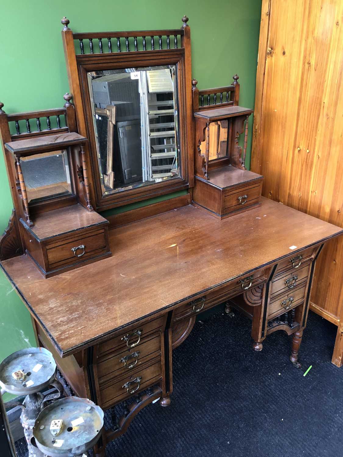 Lot 59 - A late Victorian mahogany mirror backed...