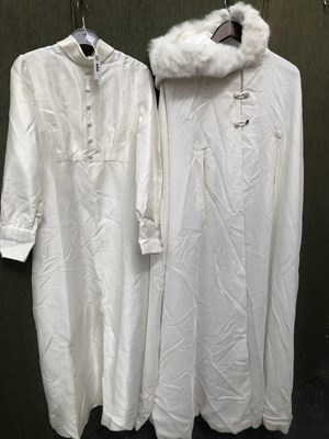 Lot 686 - Ladies clothing. A vintage wedding dress and a...