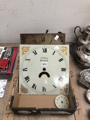 Lot 1211 - A long case clock movement and square face...