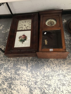 Lot 1216 - A Waterbury wall clock together with another...