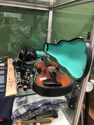 Lot 1230 - A cased Chinese Lark violin together with an...