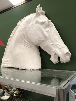 Lot 1236 - A larger than lifesize plaster cast of a horse'...
