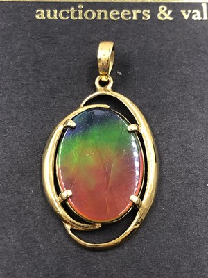 Lot 509 - A Chrysocolla Azurite contemporary pendant...
