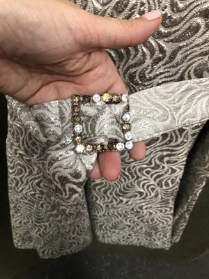 Lot 696 - Ladies clothing. Vintage silver metallic...