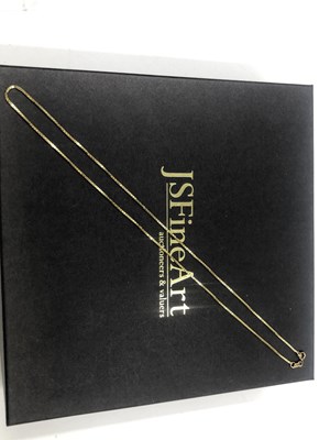 Lot 516 - A boxlink pendant chain. Unhallmarked, stamped...