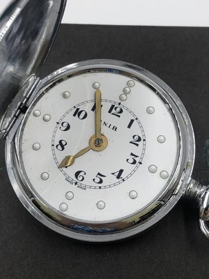 Lot 525 - A vintage RNIB braille chrome pocket watch....