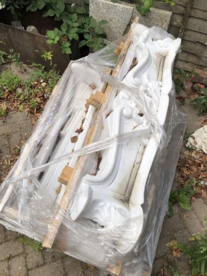 Lot 1301 - A large white marble fire surround. H 122 W...