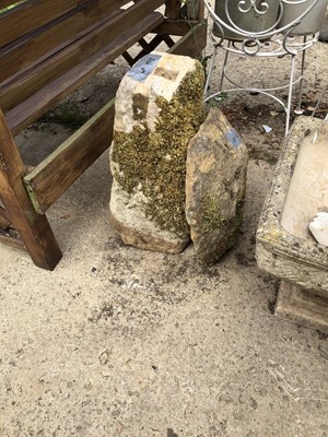 Lot 1303 - A staddle stone and cap.