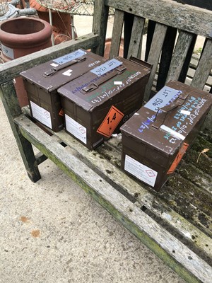 Lot 1316 - Three vintage ammunition boxes