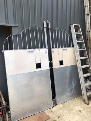 Lot 1319 - A large pair of steel driveway gates.