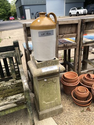 Lot 1326 - A chimney pot and a plain two-tone flagon