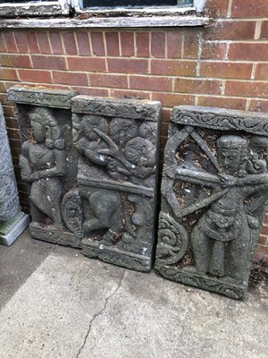 Lot 1335 - Three eastern temple panels.