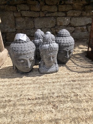 Lot 1344 - Four Eastern deity heads