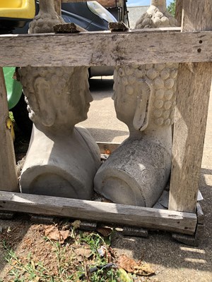 Lot 1351 - Two large eastern Deity heads
