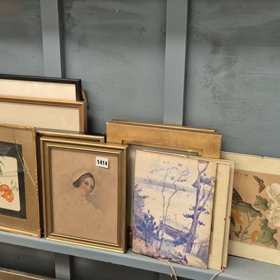 Lot 1414 - Various watercolours and prints (qty)