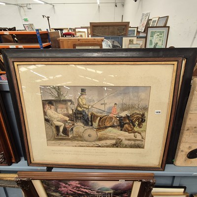 Lot 1416 - Two large antique sporting prints.