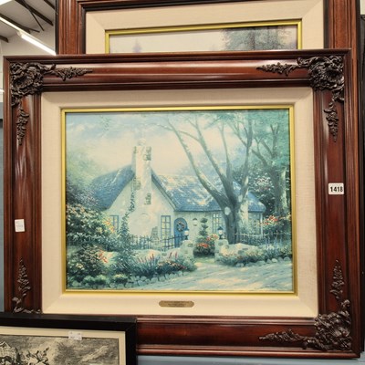 Lot 1418 - Thomas Kincade. Morning glory cottage limited...