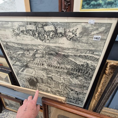 Lot 1422 - Two 19th century picture frames, a large print,...
